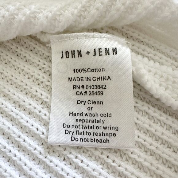 John + Jenn Sweater Womens XL White Ruffle Knit Flutter Sleeve Coquette Core - Picture 5 of 8